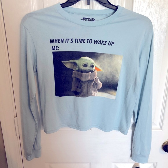 Star Wars Tops - Star Wars Yoda Crop Top Long Sleeve
